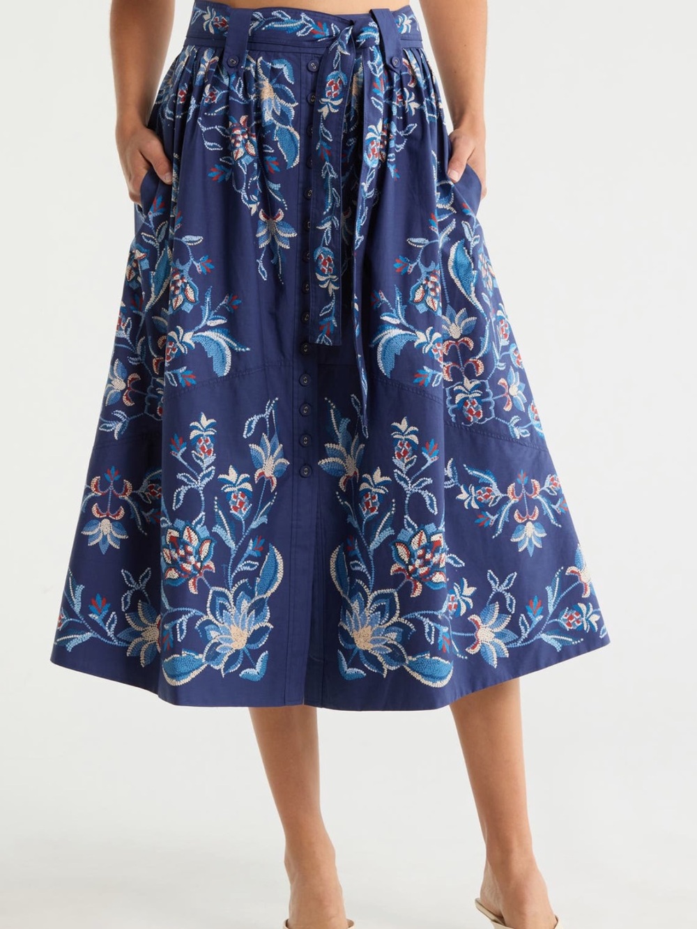 FARM Rio Winter Loom A-Line Midi Skirt Size Medium